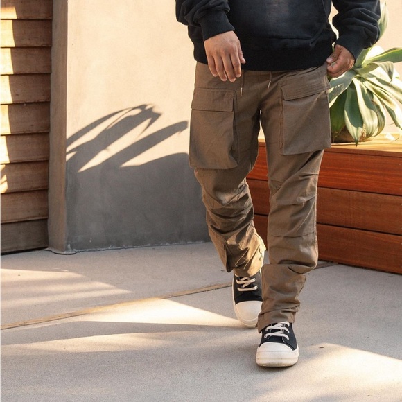 Richie Le Collection ripstop Cargo pant - burnt moss - Picture 4 of 5